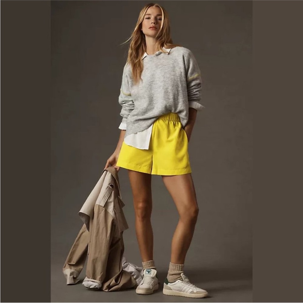 NWT Sunday in Brooklyn Size Small Women's Yellow Pull On Shorts - Chartreuse